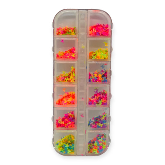 Pastillero Mariposa x12 neon